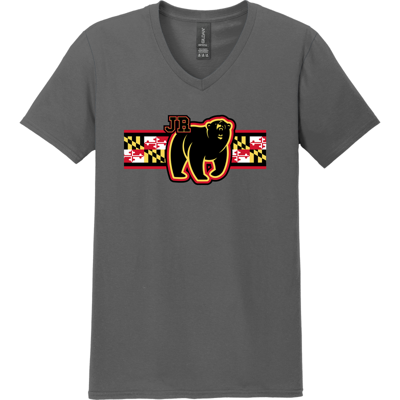 MD Jr. Black Bears Softstyle V-Neck T-Shirt