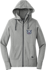 CT Bobcats New Era Ladies Tri-Blend Fleece Full-Zip Hoodie