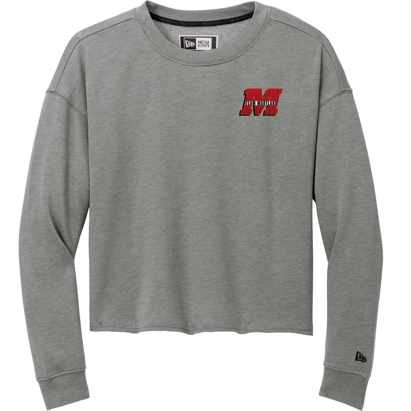 Team Maryland New Era Ladies Tri-Blend Fleece Crop Crew