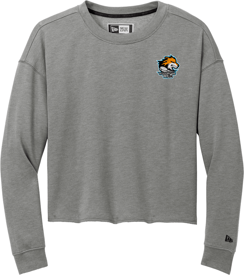 Woodridge Wild New Era Ladies Tri-Blend Fleece Crop Crew