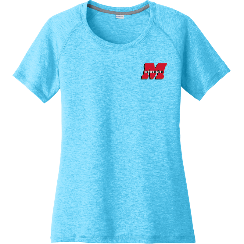 Team Maryland Ladies PosiCharge Tri-Blend Wicking Scoop Neck Raglan Tee