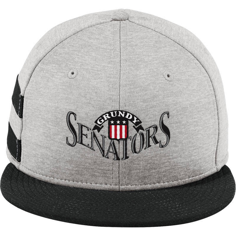 Grundy Senators New Era Shadow Heather Striped Flat Bill Snapback Cap