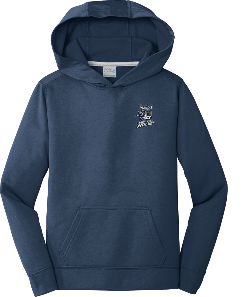 Hard Edge Hockey Youth Performance Fleece Pullover Hooded Sweatshirt